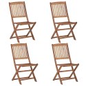Składane krzesła ogrodowe z poduszkami, 4 szt., drewno akacjowe