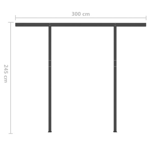 Ręcznie zwijana markiza z LED, 3,5x2,5 m, antracytowa