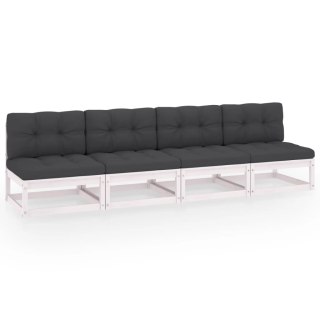 4-osobowa sofa ogrodowa z poduszkami, lite drewno sosnowe