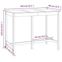 Stolik barowy, czarny, 140x80x110 cm, lite drewno sosnowe