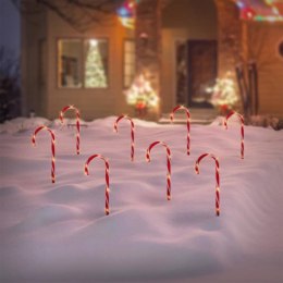 Ambiance Lampki świąteczne w kształcie cukrowych lasek, zestaw 8 sztuk