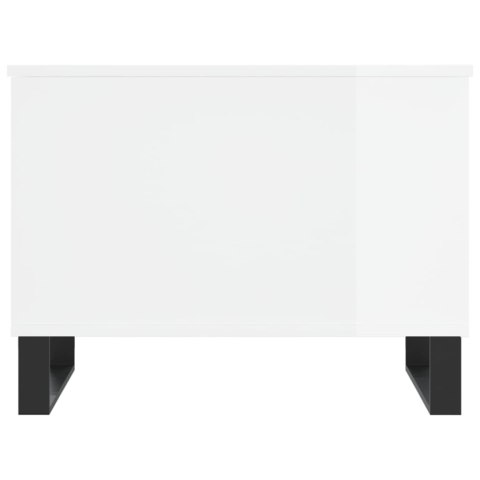 Stolik kawowy, biały z połyskiem, 60x44,5x45 cm