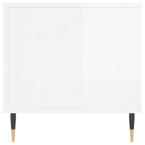 Stolik kawowy, biały z połyskiem, 90x44,5x45 cm