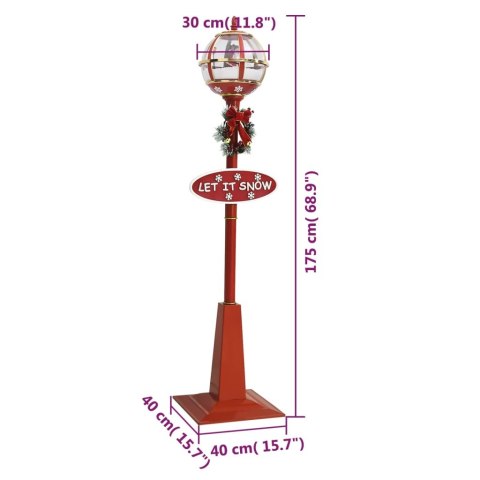 Świąteczna latarnia z Mikołajem, 175 cm, LED