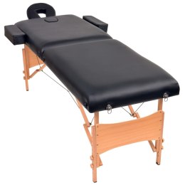 Składany stół do masażu o grubości 10 cm, 2-strefowy, czarny