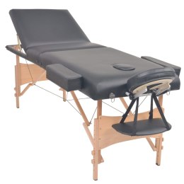 Składany stół do masażu o grubości 10 cm, 3-strefowy, czarny