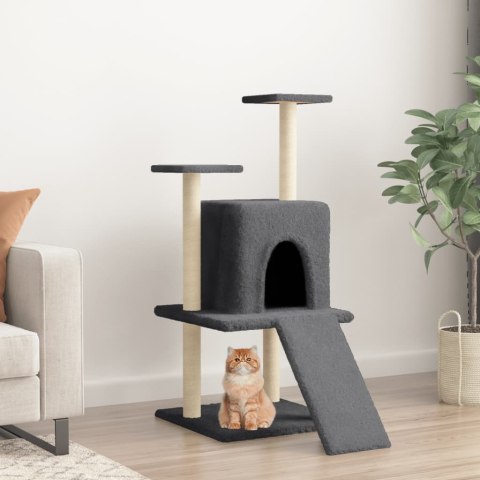 Drapak dla kota, z sizalowymi słupkami, ciemnoszary, 110 cm