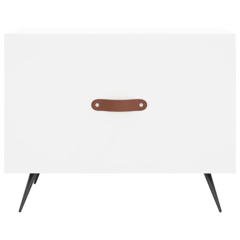 Stolik kawowy, biały, 50x50x40 cm, materiał drewnopochodny