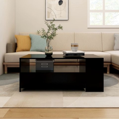 Stolik kawowy, czarny, 102x55x42 cm, materiał drewnopochodny