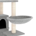 Drapak dla kota, z sizalowymi słupkami, jasnoszary, 175 cm