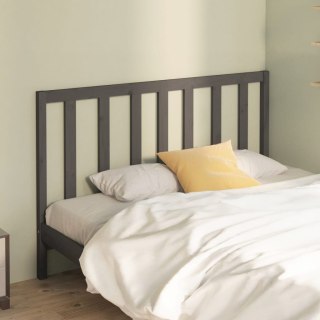 Wezgłowie łóżka, szare, 146x4x100 cm, lite drewno sosnowe