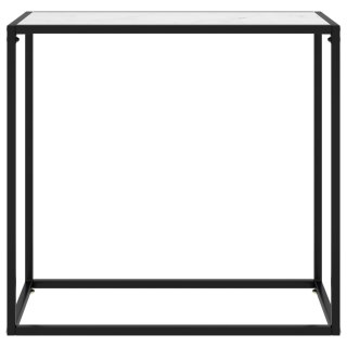 Stolik konsolowy, biały, 80x35x75 cm, szkło hartowane
