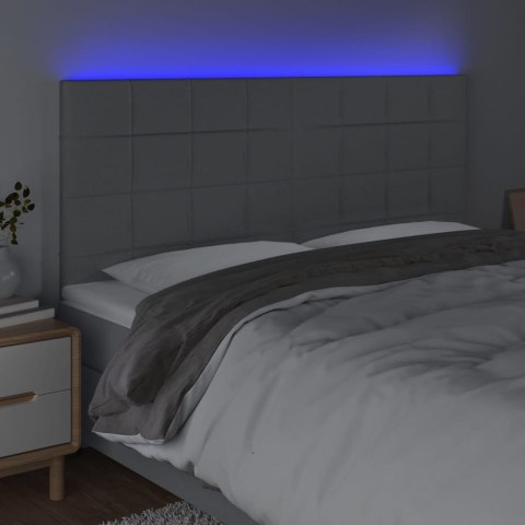 Zagłówek do łóżka z LED, jasnoszary, 180x5x118/128 cm, tkanina