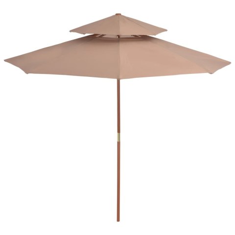 Parasol ogrodowy z podwójnym daszkiem, 270 cm, taupe