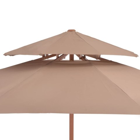 Parasol ogrodowy z podwójnym daszkiem, 270 cm, taupe