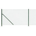 Ogrodzenie z siatki, ze stopami słupków, zielone, 1,1x25 m