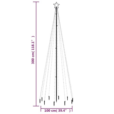 Choinka z kołkiem gruntowym, 310 niebieskich LED, 300 cm