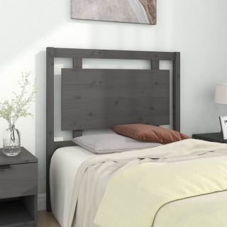 Wezgłowie łóżka, szare, 95,5x4x100 cm, lite drewno sosnowe
