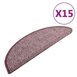 Nakładki dywanowe na schody, 15 szt., fioletowe, 65x21x4 cm