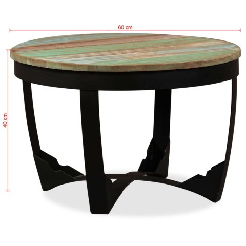 Stolik kawowy z litego drewna z odzysku, 60x40 cm