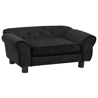 Sofa dla psa, czarna, 72x45x30 cm, pluszowa