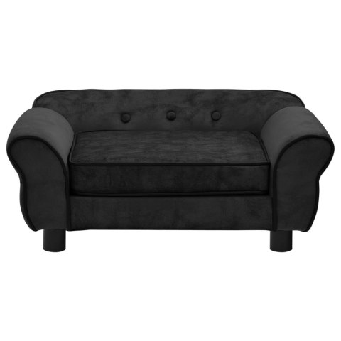 Sofa dla psa, czarna, 72x45x30 cm, pluszowa