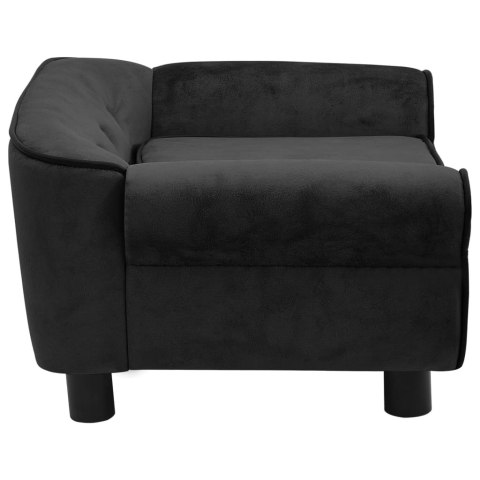 Sofa dla psa, czarna, 72x45x30 cm, pluszowa