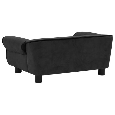 Sofa dla psa, czarna, 72x45x30 cm, pluszowa