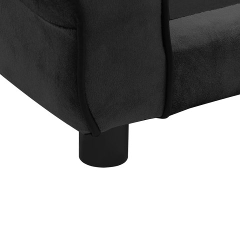 Sofa dla psa, czarna, 72x45x30 cm, pluszowa