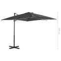 Parasol wiszący z aluminiowym słupkiem, 250x250 cm, antracytowy