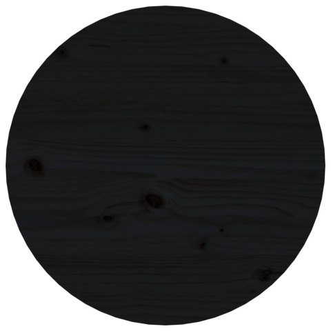 Stolik kawowy, czarny, Ø45x40 cm, lite drewno sosnowe