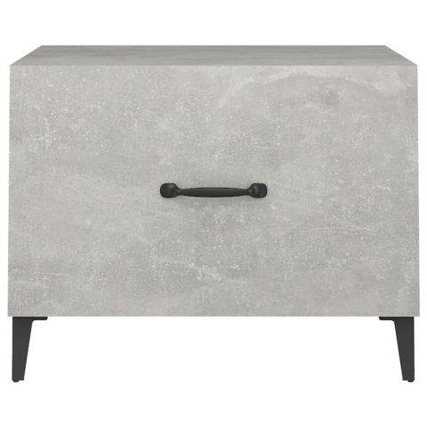 Stolik kawowy z metalowymi nogami, szarość betonu, 50x50x40 cm