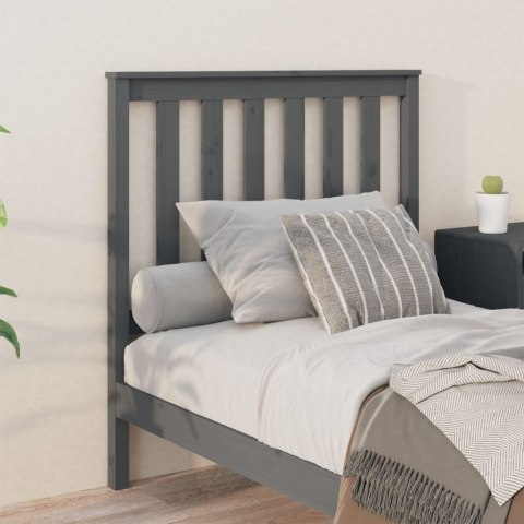 Wezgłowie łóżka, szare, 96x6x101 cm, lite drewno sosnowe