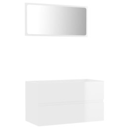 2-cz. zestaw mebli łazienkowych, wysoki połysk, biały, płyta