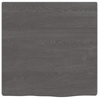 Półka, ciemnobrązowa, 40x40x2 cm, wykończone lite drewno dębowe