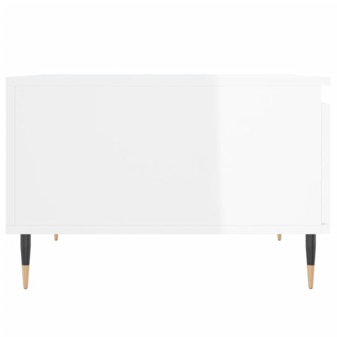 Stolik kawowy, biały o wysokim połysku, 55x55x36,5 cm