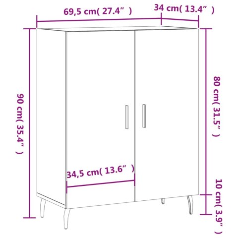 Szafka, biała, połysk, 69,5x34x90 cm, materiał drewnopochodny