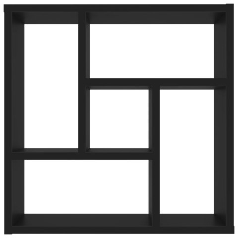 Półka ścienna, czarna, 45,1x16x45,1 cm, płyta wiórowa