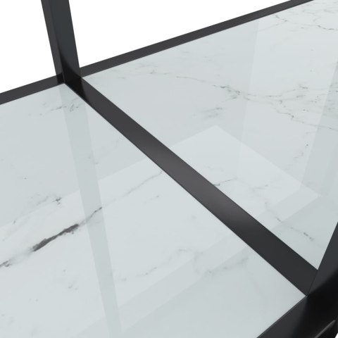 Stolik konsolowy, biały, 140x35x75,5 cm, szkło hartowane