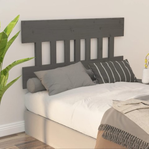 Wezgłowie łóżka, szare, 123,5x3x81 cm, lite drewno sosnowe