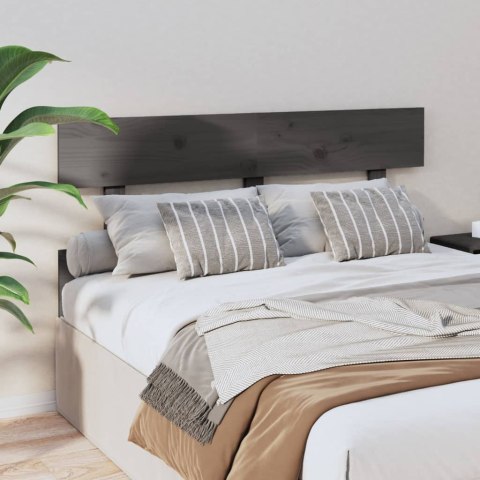 Wezgłowie łóżka, szare, 124x3x81 cm, lite drewno sosnowe
