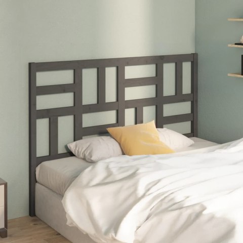 Wezgłowie łóżka, szare, 126x4x104 cm, lite drewno sosnowe