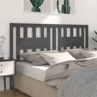 Wezgłowie łóżka, szare, 206x4x100 cm, lite drewno sosnowe