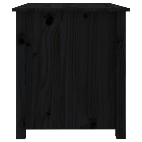 Stolik kawowy, czarny, 71x49x55 cm, lite drewno sosnowe