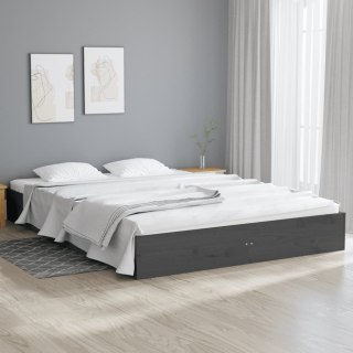 Rama łóżka, szara, lite drewno, 120 x 200 cm