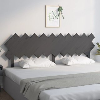 Wezgłowie łóżka, szare, 196x3x80,5 cm, lite drewno sosnowe