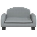 Sofa dla dzieci, jasnoszara, 50x40x30 cm, obita tkaniną