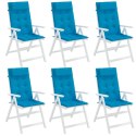 Poduszki na krzesła z wysokim oparciem, 6 szt., jasnoniebieskie