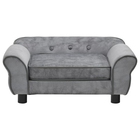 Sofa dla psa, szara, 72x45x30 cm, pluszowa