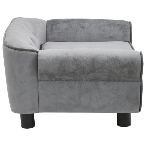 Sofa dla psa, szara, 72x45x30 cm, pluszowa